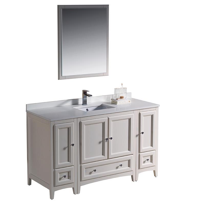 Fresca Oxford 54" Antique White Traditional Bathroom Vanity