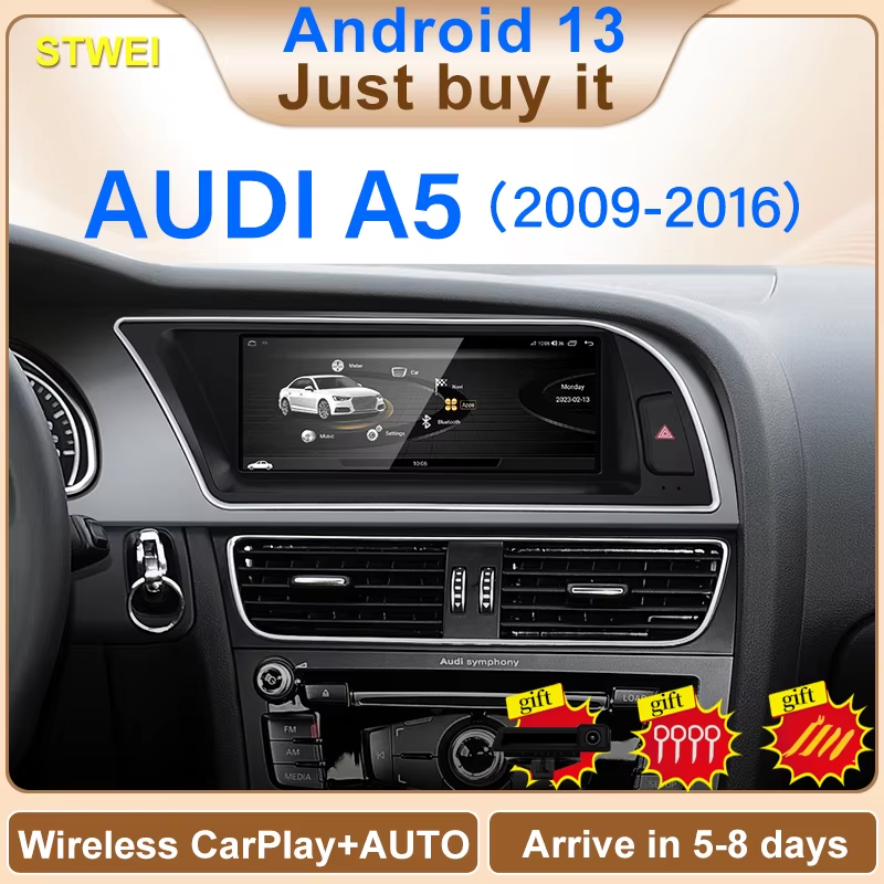 Factory Price 8.8inch HD 8 Core Android13 Wireless Carplay Auto For AUDI A5 S5 0
