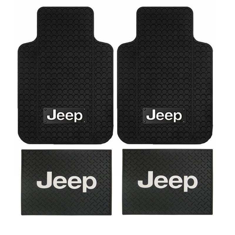New 4pc Jeep Factory Logo Front & Back All Weather Heavy Duty Rubber