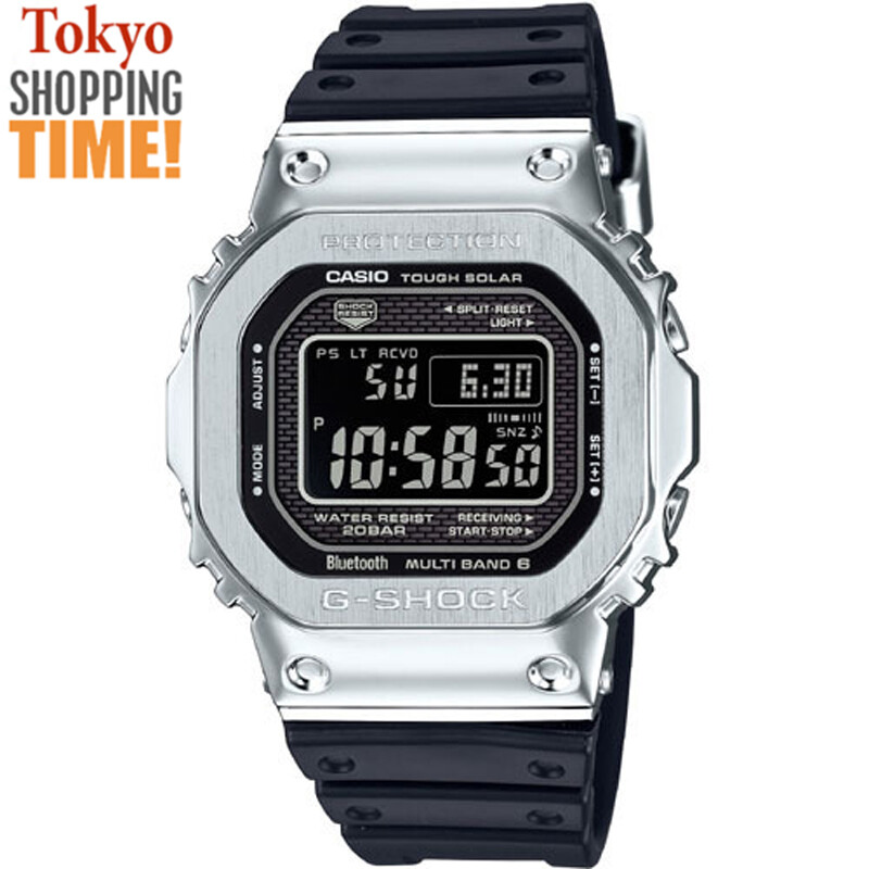 Pre-owned Casio G-shock Gmw-b5000-1jf Solar Radio Bluetooth Metal Case Digital Men`s Watch