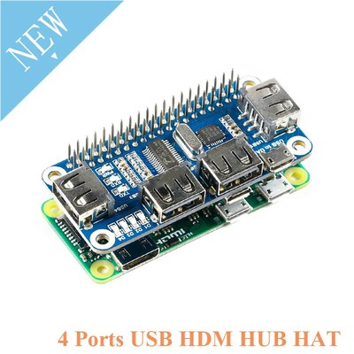 4 Ports USB HDM HUB HAT for Raspberry Pi Zero W UART Serial Debugging