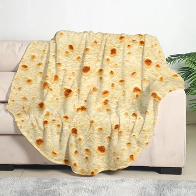 Tortilla Blanket Wrap Throw Funny Gag Gifts for Kids Adults Large Taco Burritos