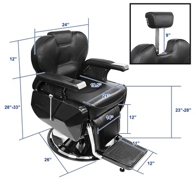 [X5] Deluxe Recliner Barber Chair Hydraulic PVC Leather Hair Salon Spa Washing