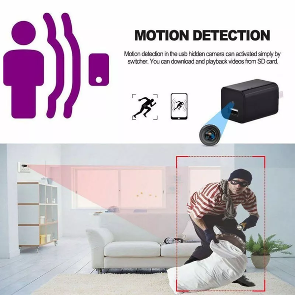 USB Charger US Plug Mini Camera Motion Detection DVR 1080P HD Home Security Cam - Image 8