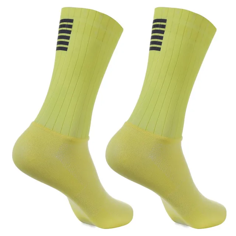 Anti Slip Silicone Summer Aero Socks Whiteline Cycling Socks Men Bicycle Sport