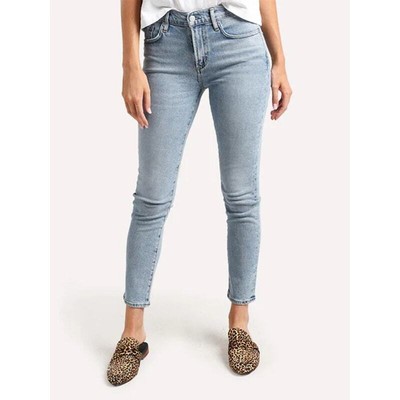 AGOLDE Toni Mid Rise Denim Medium Wash Straight Jeans Blue 24
