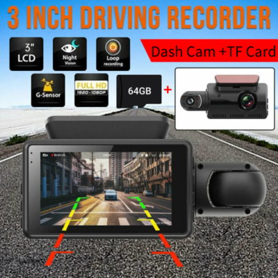 1080P WIFI Dash Cam Front & Inside GPS Dual Lens Car DVR Night Vehicle + TF Card