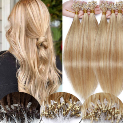 150g Thick Micro Loop Ring Human Hair Extensions Micro Link Nano Bead Tip 0.5/1g
