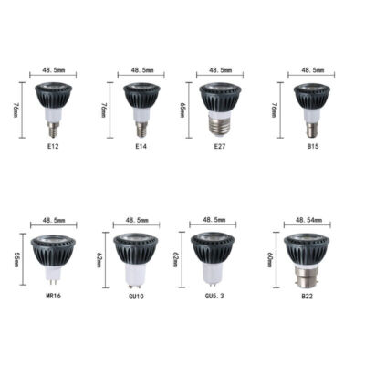GU10 MR16 Dimmable LED COB Spotlight Bulbs AC 110V 220V DC12V 24V Gray Lamp 10W