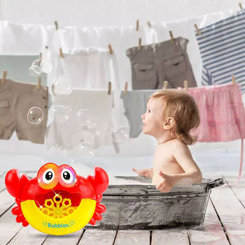 Crab Bubble Machine Automatic Bubble Maker Baby Children Music Flashing Bath Toy