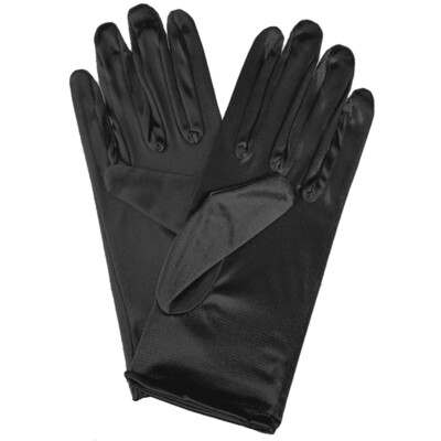 Ladies Short Wrist Gloves Smooth Satin For Party Dress Prom Evening Wedding 