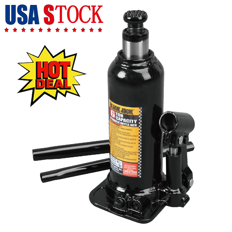 6 Ton Welded Bottle Jack Black Automotive Tools 2-3/4