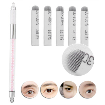Microblading Pen Eyebrow Tattoo Pen Permanent Makeup Practice Kit with 18U pins