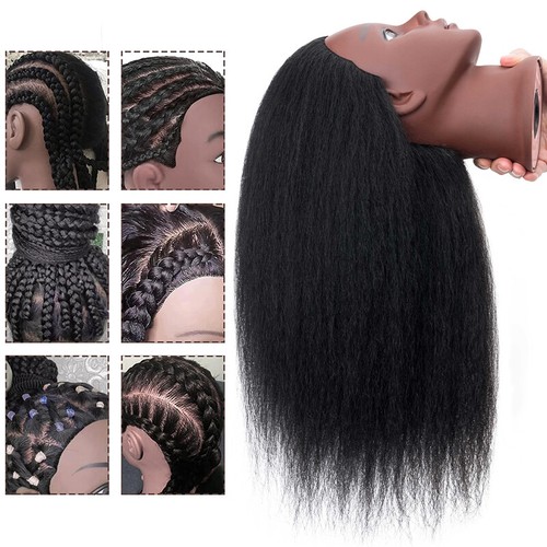 100% Real Human Hair Mannequin Head Practice Styling Training Manikin Doll+Stand