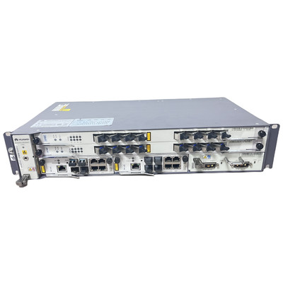 Used HUAWEI GPON OLT MA5608T 2×MCUD 4GE 1×MPWC 2DC 2×GPBD with 16 C+ module