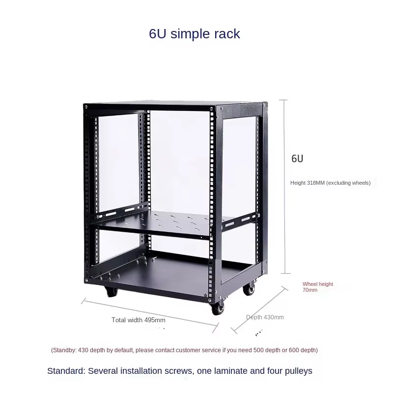 NEW Simple Open Cabinet Mobile Audio Amplifier Aviation Case Support Rack