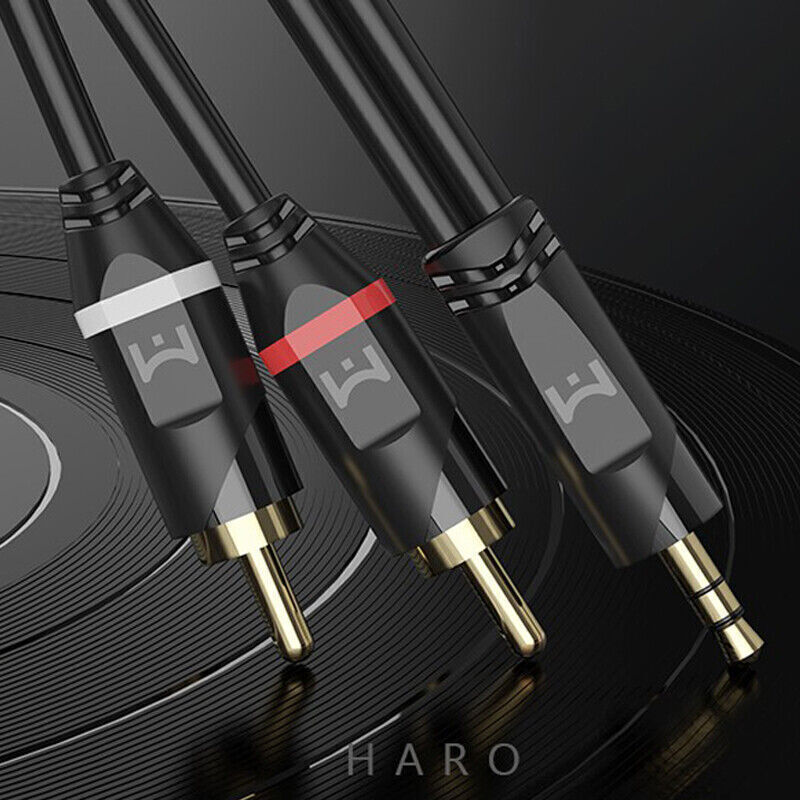 3.5mm to RCA Cable 2RCA to 3.5mm 2-RCA to AUX Cord Adapter Stereo Audio Y-Cable
