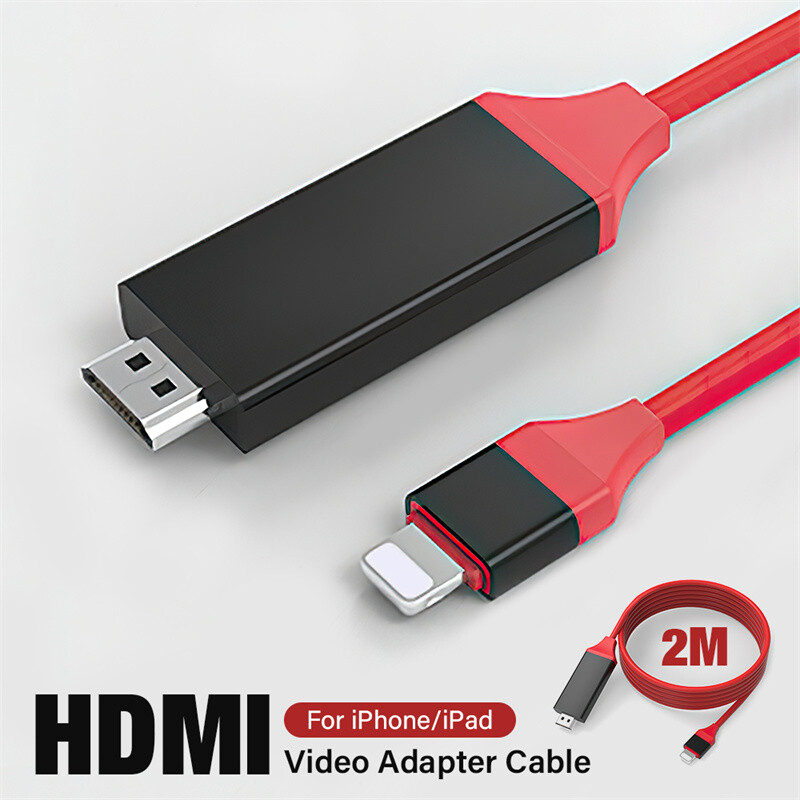 For iPhone 14 13 12 11 Pro iPad to HDMI Cable 1080P HDTV Cord Adapter Connector