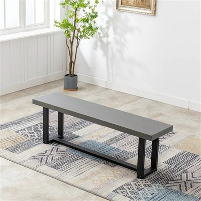 52"/72" Modern Solid Wood Dining Table for 4-10 Person, Metal Frame Kitchen Tab