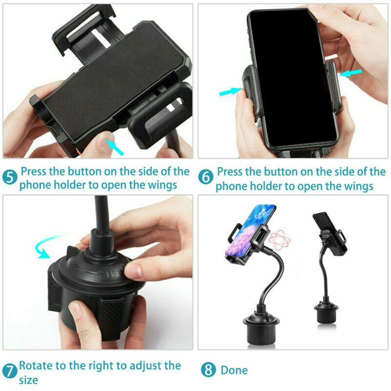 Universal Car Mount Adjustable Gooseneck Cup Holder Cradle for Cell Phone iPhone