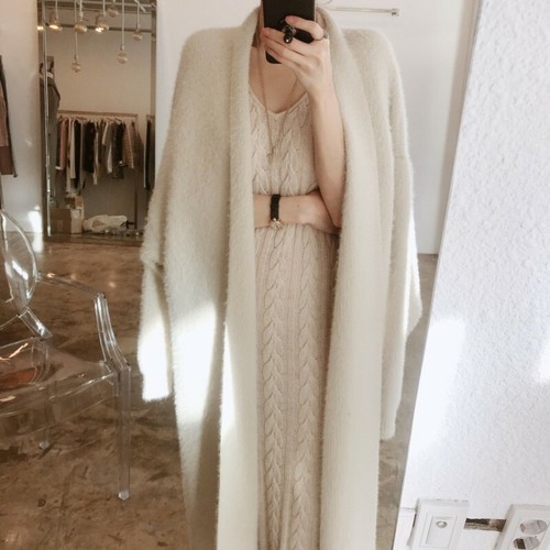 Oversize Womens Faux Mink Cashmere Fluzzy Plush Cardigan