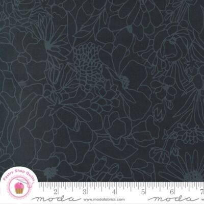 Moda GILDED 11533 14 Black Ink Floral ALLI K DESIGNS Quilt Fabric