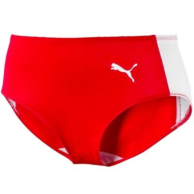 PUMA Women's Running Shorts Athletics Sports Trousers Slip Red/White
