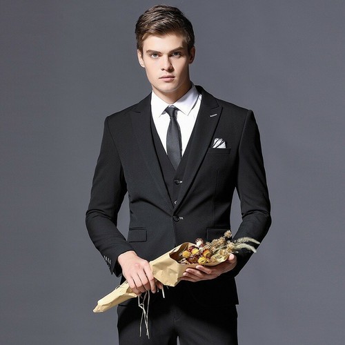 Men S Wedding Blazer Tuxedos Suit Coat Pants Vest 3 Pcs Business