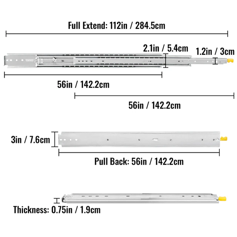Drawer Slides with Lock Drawer Slide Building & Hardware 20"/24"/36"/60"
