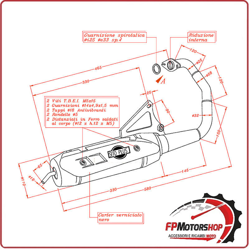MARMITTA SILENZIATORE TERMINALE DI SCARICO SITO PER MBK BOOSTER 50 04-12 0715