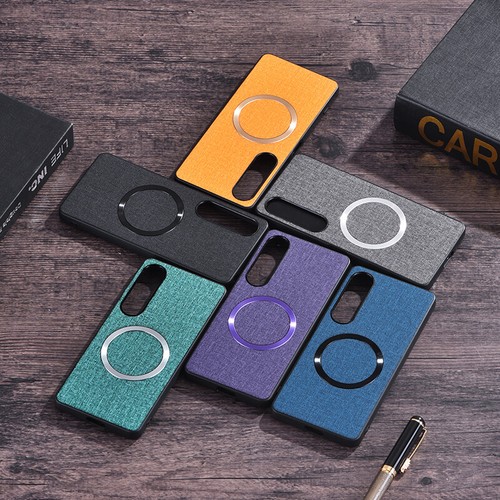 For Sony Xperia 10 III 5 II 5 IV 1VI 1V Shockproof Cloth Leather Magsafe Case