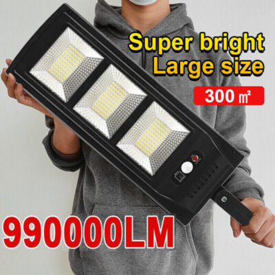 Commercial 990000LM LED Outdoor Dusk to Dawn Solar Street Light Road Area Lamp
