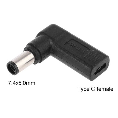 Type-C Female to 7.4x5.0mm for Male Plug Adapter for Laptop Conver