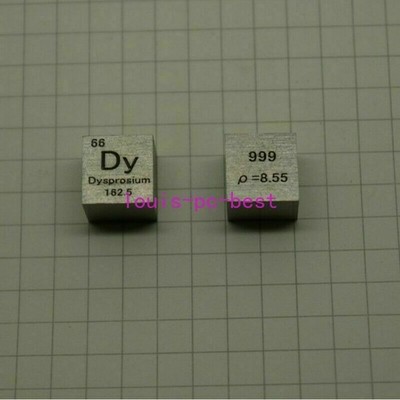 Purity 99.9% Pure Dysprosium Dy Carved Element Periodic Table 10 mm Cube 8.6g