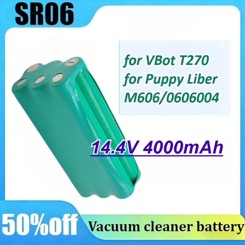 SR06 14.4V 4000mAh Robot Vacuum Battery for VBot T270 for Puppy Liber M606/06060