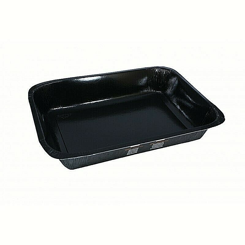 100 Vaschette Termosaldabili Alimenti Cartoncino Nero 1750ml Microonde Freezer