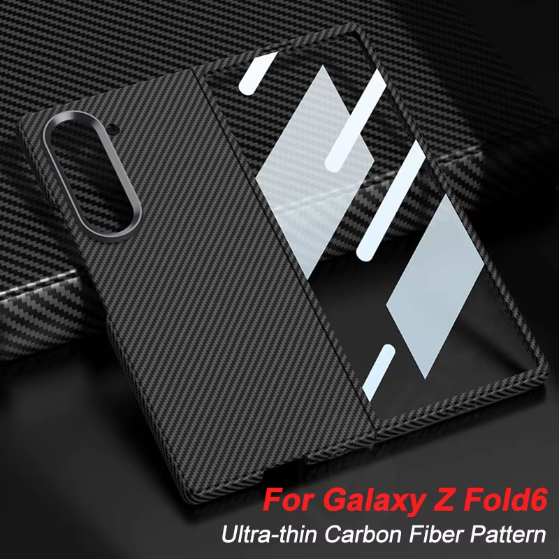 Ultra-thin Carbon Fiber Texture Case For Samsung Galaxy Z Fold 6 Screen Glass Pr