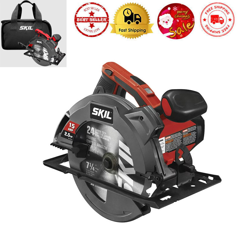 15-Amp 7-1/4-Inch Corded Circular Saw with Single Beam Laser Guide for Cutting