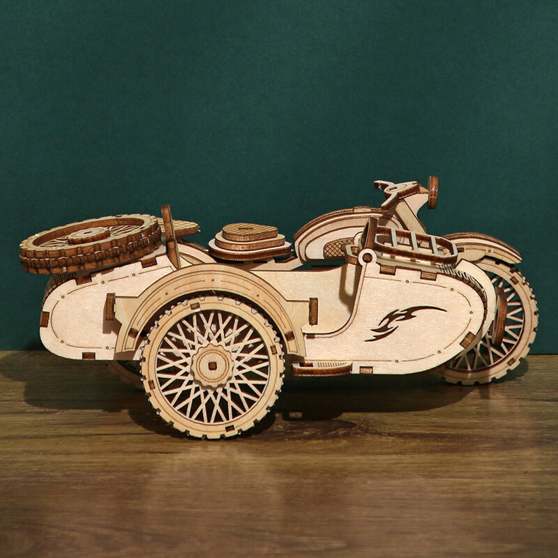 3D Wooden Puzzles for Adults Motorcycle Model Craft Kits for Adults Xmas Gift