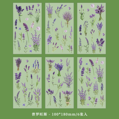 6Pcs Natural Journal Stickers PET Sticker Paper Scrapbooking Material Scrapbook