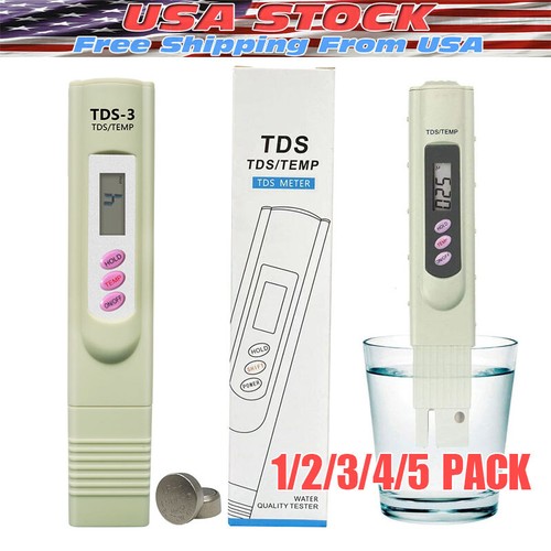 Handheld Water Quality Hardness Purity Digital LCD Meter 0-9990 PPM TDS TDS-3