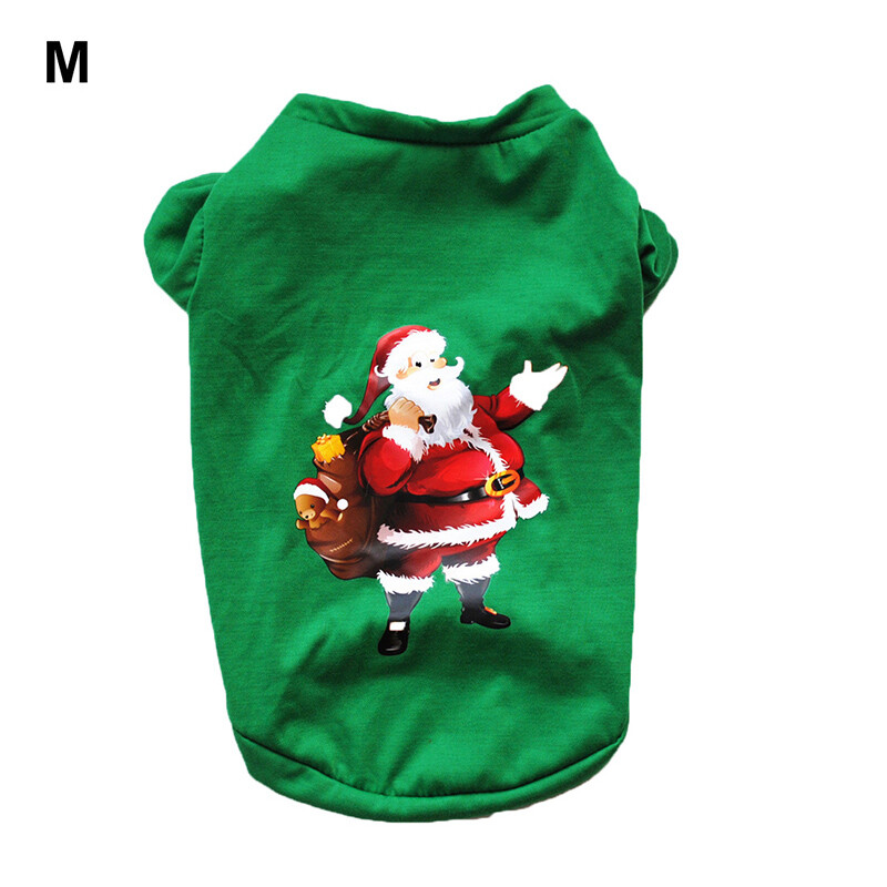 Pet Christmas Clothes Puppy Dog Jumper Small Yorkie Cat Tshirt Xmas