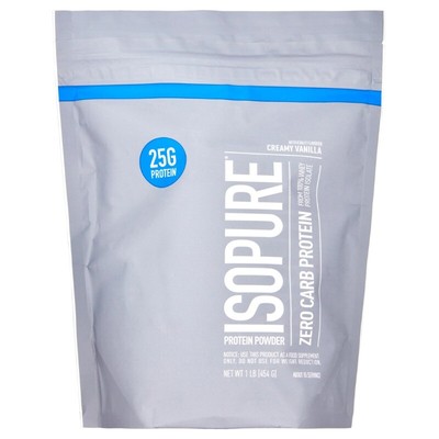 Zero Carb 100% Whey Protein Isolate, 25g Protein Powder, Creamy Vanilla, 1 lb