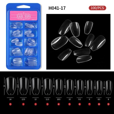 100pcs Short Ballerina False Nail Tips Acrylic Coffin Half/Full Cover Fake Nails