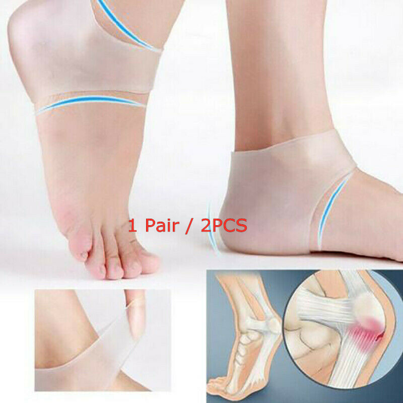 1 Paar feuchtigkeitsspendende Silikon-Gel-Fersensocken für rissige Fußhautpf Neu