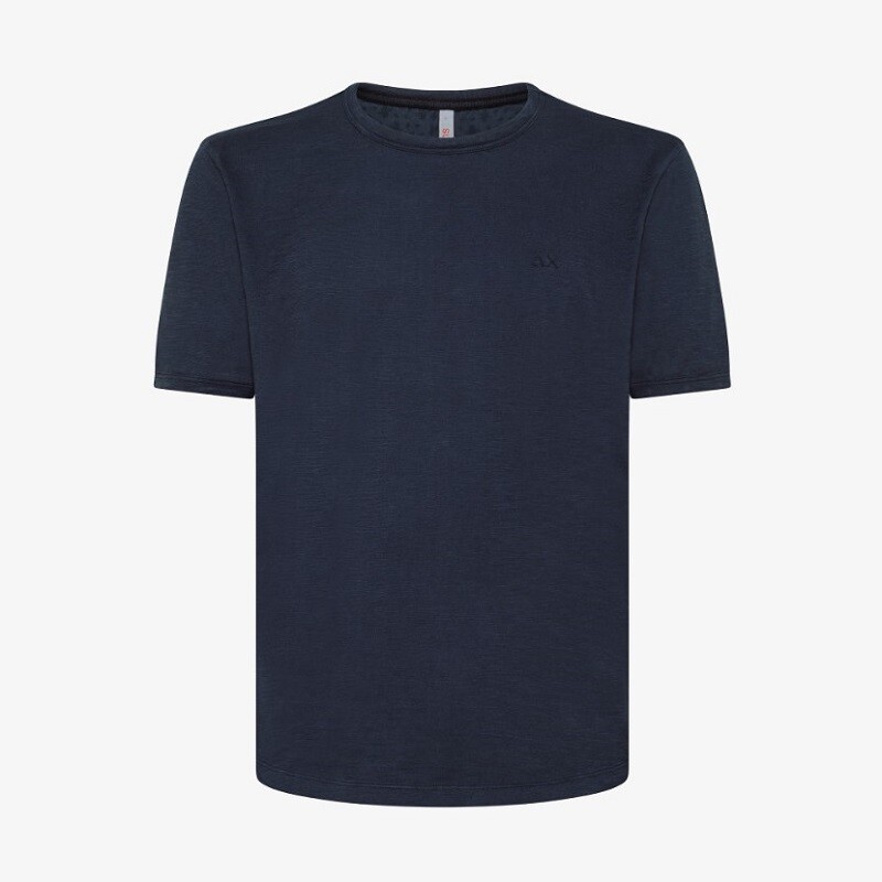 

Мужская футболка Sun68 темно-синяя T33115 с круглым низом Sun 68, Navy blue
