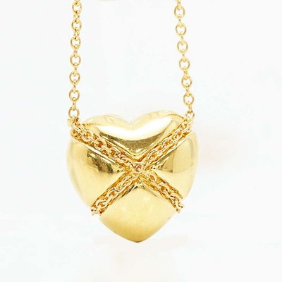 Tiffany & Co. Chain Cross Heart Necklace approx. 43cm K18 18k Gold