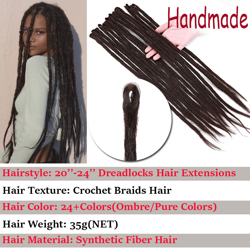 Full Head Crochet Dreads 100% Handmade Dreadlocks Thick Hair Extensions As Human