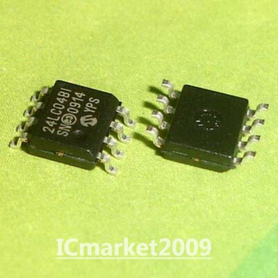 10 PCS 24LC04B-I/SN SOP-8 24LC04BI 24LC04 CMOS 4K I2C Serial EEPROM Chip IC