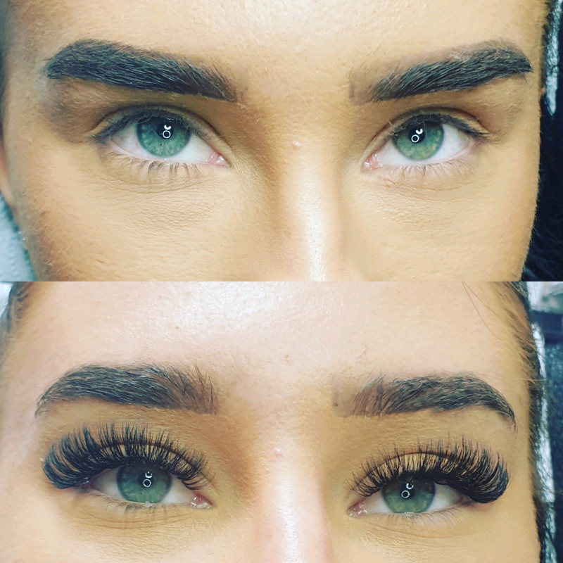Eyelash extensions. Russian Lashes. Semi permanent lash extension. in